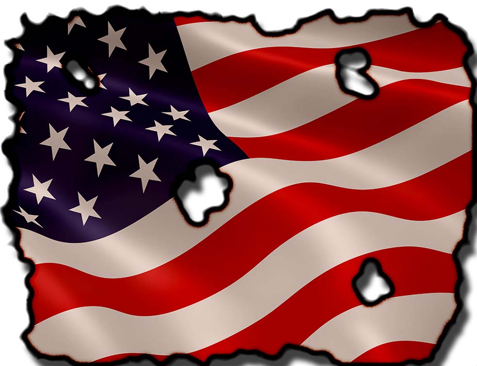 Izgorela Americka Zastava Ilustracija